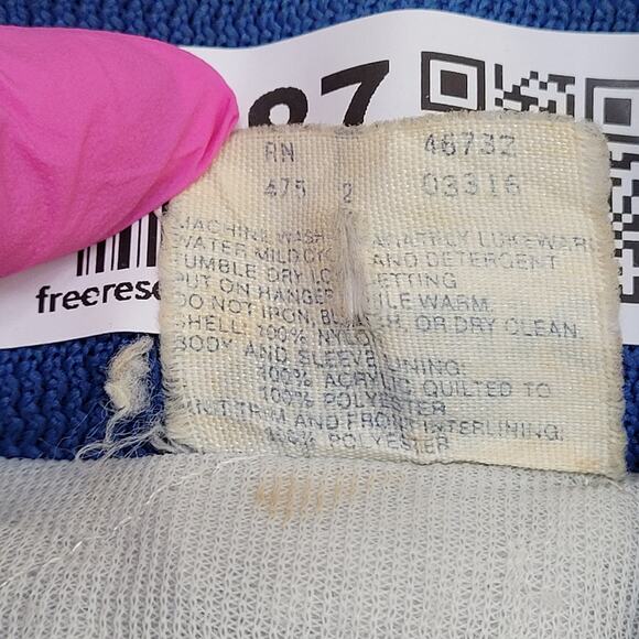 Vintage 80s New York Giants Varsity Bomber Jacket L/XL Chalk-Line Retro NFL Crop - Picture 7 of 15